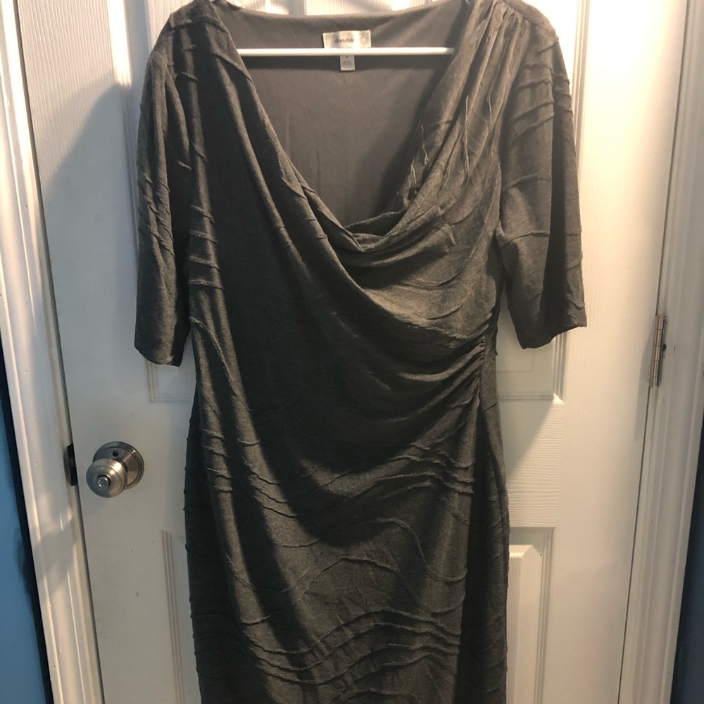 Dressbarn Grey Cowlneck dress